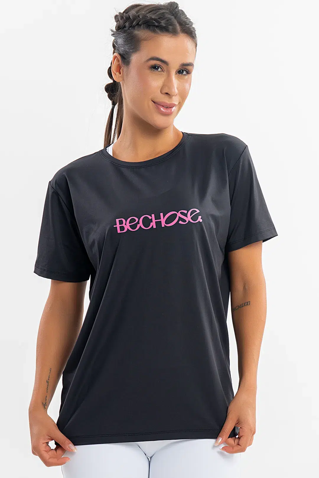 BECHOSE-CAMISETA-BCHOSE-preta-estampa-rosa1 Camiseta Feminina Bchose Preto com Rosa - Imagem 1