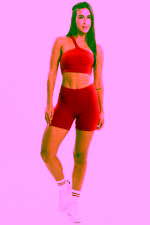 Shorts Peônia Vermelho Lichia - Imagem 5