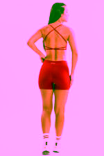 Shorts Jasmim Vermelho Lichia / Branco - Imagem 7