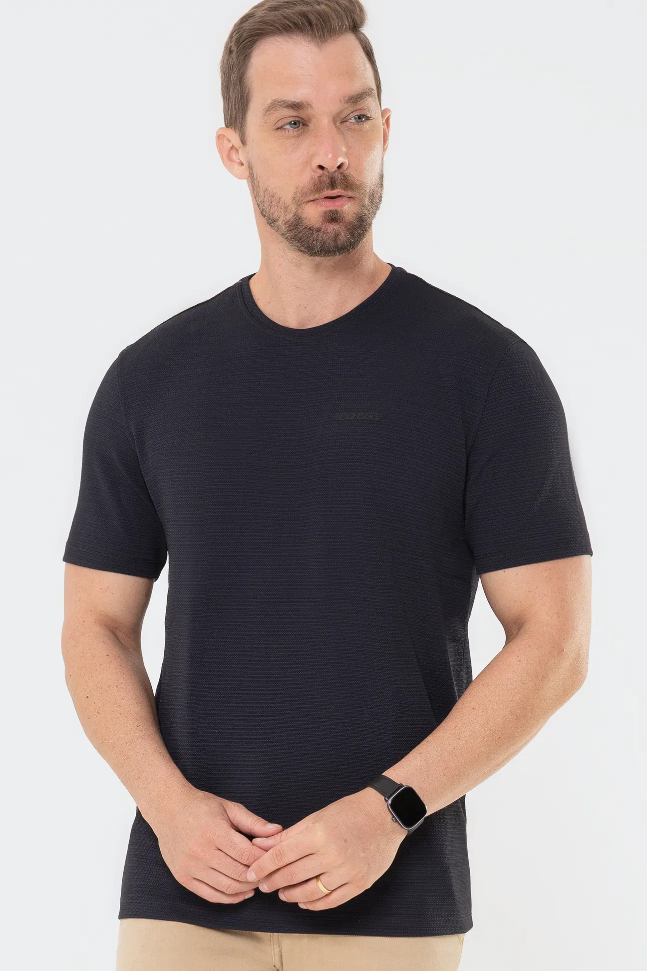 BECHOSE6126-1 Camiseta Casual Tech Preto - Imagem 1