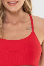 Top Flor Vermelho Scarlet Canelado - Imagem 3