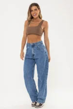 Calça Barrel Abelha Jeans - Imagem 9