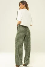 Calça Violeta Risca de Giz Verde Croco - Imagem 6