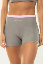 Shorts Amarilis Cinza Canelado / Rosa Balerine