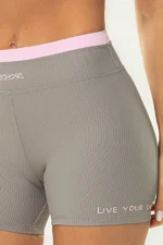 Shorts Amarilis Cinza Canelado / Rosa Balerine - Imagem 3