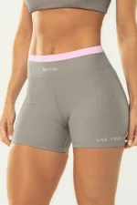 Shorts Amarilis Cinza Canelado / Rosa Balerine - Imagem 4