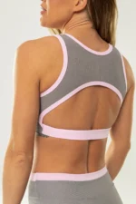 Top Cravo Cinza Canelado / Rosa Balerine - Imagem 5