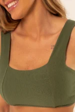 Top Margarida Verde Croco Canelado - Imagem 4